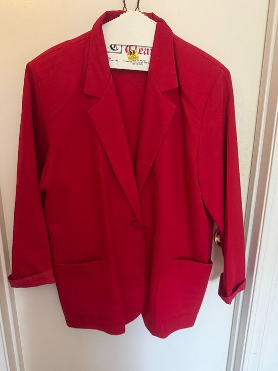 Bentley Jackets & Blazers - Bentley Bright Red Single Breasted Suit with Skirt W 2X